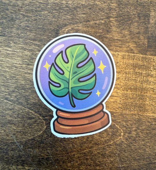 "Crystal Ball" Monstera Sticker