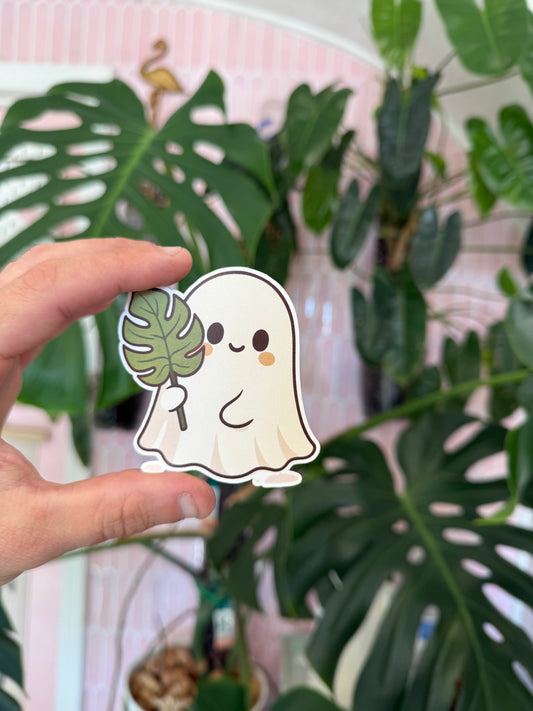 "Ghosty Monstera" Sticker