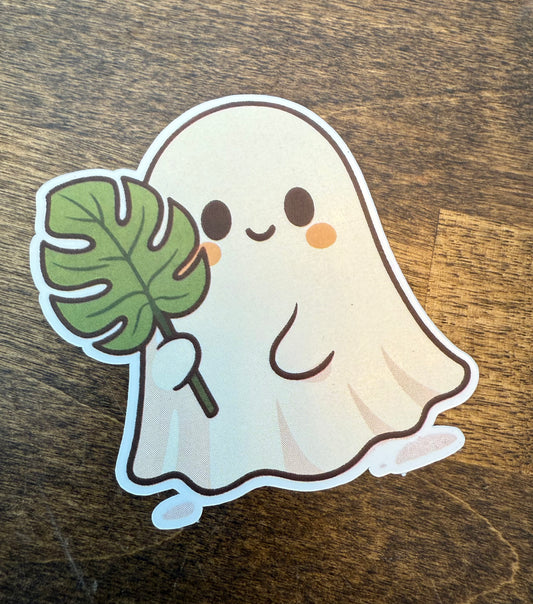 "Ghosty Monstera" Sticker